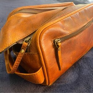 Leather Dopp Kit Bag,Christmas Gift, Leather Toiletry Bag Mens Toiletery Gift